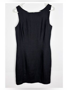 Finity Studio Dress Size 8 Black Linen Sleeveless Vintage Classic